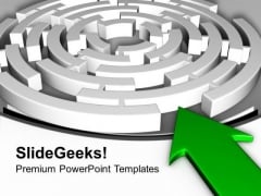 Labyrinth With Green Arrow Business Concept PowerPoint Templates Ppt Backgrounds For Slides 0313 Labyrinth With Green Arrow Business Concept PowerPoint Templates Ppt Backgrounds For Slides 0313