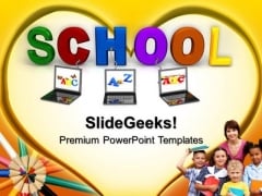 Laptop Connected To School Education PowerPoint Templates And PowerPoint Themes 0712 Laptop Connected To School Education PowerPoint Templates And PowerPoint Themes 0712