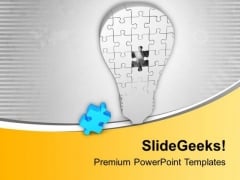 Light Bulb Of Puzzle With Missing Piece PowerPoint Templates Ppt Backgrounds For Slides 0813 Light Bulb Of Puzzle With Missing Piece PowerPoint Templates Ppt Backgrounds For Slides 0813