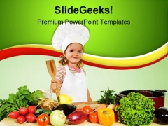 Little Chef With Vegetables Food PowerPoint Templates And PowerPoint Backgrounds 0311 Little Chef With Vegetables Food PowerPoint Templates And PowerPoint Backgrounds 0311