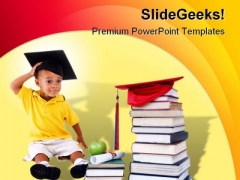 Little Graduate Education PowerPoint Template 0610 Little Graduate Education PowerPoint Template 0610