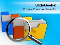 Magnifying Glass Over Foldres PowerPoint Templates Ppt Backgrounds For Slides 0713 Magnifying Glass Over Foldres PowerPoint Templates Ppt Backgrounds For Slides 0713