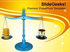 Make A Balance Between Money And Time PowerPoint Templates Ppt Backgrounds For Slides 0713 Make A Balance Between Money And Time PowerPoint Templates Ppt Backgrounds For Slides 0713