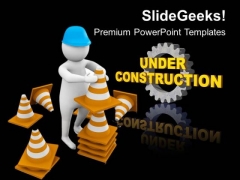 Man On Construction Site PowerPoint Templates Ppt Backgrounds For Slides 0813 Man On Construction Site PowerPoint Templates Ppt Backgrounds For Slides 0813