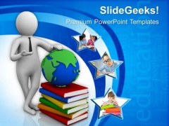 Man Shows Global Studies Education Concept PowerPoint Templates Ppt Backgrounds For Slides 0813 Man Shows Global Studies Education Concept PowerPoint Templates Ppt Backgrounds For Slides 0813