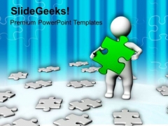 Man Standing In Puzzle Pieces PowerPoint Templates Ppt Backgrounds For Slides 0813 Man Standing In Puzzle Pieces PowerPoint Templates Ppt Backgrounds For Slides 0813