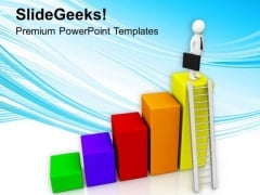 Man With Briefcase On Bar Graph PowerPoint Templates Ppt Backgrounds For Slides 0713 Man With Briefcase On Bar Graph PowerPoint Templates Ppt Backgrounds For Slides 0713