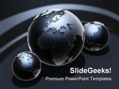 Map With Globe PowerPoint Template 0810 Map With Globe PowerPoint Template 0810