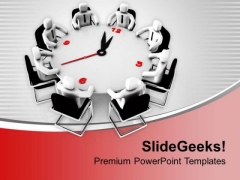 Men In Conference Hall Around Clock PowerPoint Templates Ppt Backgrounds For Slides 0313 Men In Conference Hall Around Clock PowerPoint Templates Ppt Backgrounds For Slides 0313