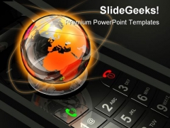 Mobile Globe PowerPoint Template 0810 Mobile Globe PowerPoint Template 0810