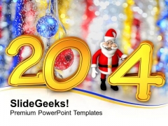 New Year 2014 With Santa PowerPoint Template 1113 New Year 2014 With Santa PowerPoint Template 1113