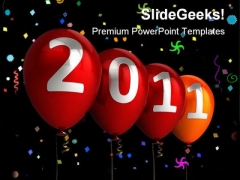 New Year Balloons Celebration PowerPoint Template 1110