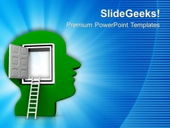 Open Human Brain With Ladder PowerPoint Templates Ppt Backgrounds For Slides 0713 Open Human Brain With Ladder PowerPoint Templates Ppt Backgrounds For Slides 0713