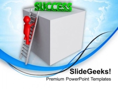 Person Climbing Ladder Of Success PowerPoint Templates Ppt Backgrounds For Slides 0713 Person Climbing Ladder Of Success PowerPoint Templates Ppt Backgrounds For Slides 0713