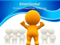 Person Standing Out Leadership PowerPoint Themes And PowerPoint Slides 0411