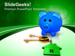 Piggy Bank With House Keys Security PowerPoint Templates Ppt Backgrounds For Slides 0213 Piggy Bank With House Keys Security PowerPoint Templates Ppt Backgrounds For Slides 0213