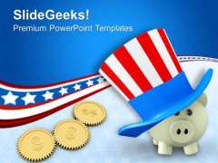 Piggy Wearing Patriot Hat Americana PowerPoint Templates Ppt Backgrounds For Slides 0113 Piggy Wearing Patriot Hat Americana PowerPoint Templates Ppt Backgrounds For Slides 0113