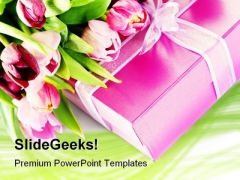 Pink Tulips And Gift Festival PowerPoint Templates And PowerPoint Backgrounds 0311 Pink Tulips And Gift Festival PowerPoint Templates And PowerPoint Backgrounds 0311