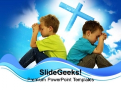 Praying Friends Children PowerPoint Templates And PowerPoint Themes 0712