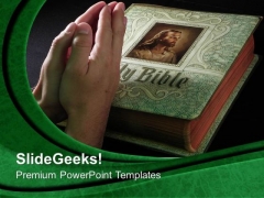 Praying Hand Over Bible Chruch PowerPoint Templates And PowerPoint Themes 0712 Praying Hand Over Bible Chruch PowerPoint Templates And PowerPoint Themes 0712