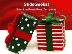 Presents Christmas PowerPoint Template 0610