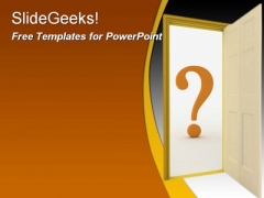 Question door PowerPoint Template Question door PowerPoint Template