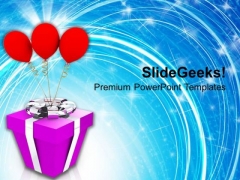 Red Balloon Attached To Gift New Year Concept PowerPoint Templates Ppt Backgrounds For Slides 1112 Red Balloon Attached To Gift New Year Concept PowerPoint Templates Ppt Backgrounds For Slides 1112