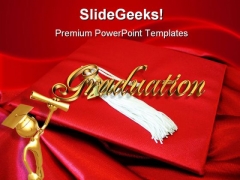 Red Graduation Cap Education PowerPoint Backgrounds And Templates 1210 Red Graduation Cap Education PowerPoint Backgrounds And Templates 1210