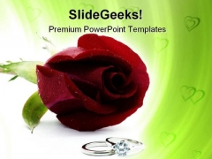 Red Rose With Rings Wedding PowerPoint Templates And PowerPoint Backgrounds 0711 Red Rose With Rings Wedding PowerPoint Templates And PowerPoint Backgrounds 0711