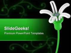 Renewable Energy Flower Lamp Environment PowerPoint Themes And PowerPoint Slides 0411