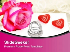 Rings And Flower With Rose To Show Love PowerPoint Templates Ppt Backgrounds For Slides 0313 Rings And Flower With Rose To Show Love PowerPoint Templates Ppt Backgrounds For Slides 0313