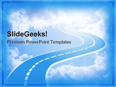 Road To Sky Metaphor PowerPoint Themes And PowerPoint Slides 0711 Road To Sky Metaphor PowerPoint Themes And PowerPoint Slides 0711