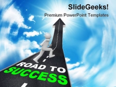 Road To Success Business PowerPoint Template 0910