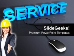 Service With Computer Mouse PowerPoint Templates And PowerPoint Themes 0912
