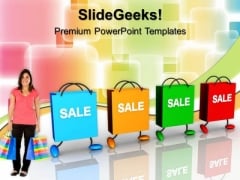 Shopping Bags With Tags Sales PowerPoint Templates And PowerPoint Themes 0712