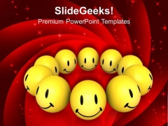 Smiley Balls For Happiness Theme PowerPoint Templates Ppt Backgrounds For Slides 0413