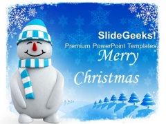 Smiling Snowman On Snowflakes Background PowerPoint Templates Ppt Backgrounds For Slides 1112 Smiling Snowman On Snowflakes Background PowerPoint Templates Ppt Backgrounds For Slides 1112
