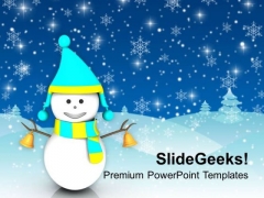 snowman on winter powerpoint templates slides and graphics winter powerpoint background