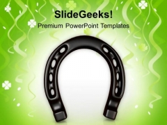 St Patricks Day Lucky Horseshoe PowerPoint Templates Ppt Backgrounds For Slides 0313