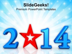 Star New Year 2014 PowerPoint Template 1113 Star New Year 2014 PowerPoint Template 1113