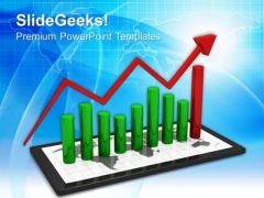 Tablet With Bar Graph Success PowerPoint Templates And PowerPoint Themes 1112 Tablet With Bar Graph Success PowerPoint Templates And PowerPoint Themes 1112