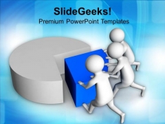 Team Efforts To Complete The Task Pie Chart PowerPoint Templates Ppt Backgrounds For Slides 0813 Team Efforts To Complete The Task Pie Chart PowerPoint Templates Ppt Backgrounds For Slides 0813