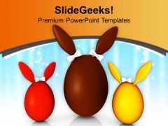 Three Different Colored Bunny Eggs PowerPoint Templates Ppt Backgrounds For Slides 0813 Three Different Colored Bunny Eggs PowerPoint Templates Ppt Backgrounds For Slides 0813