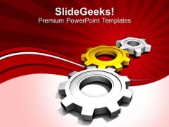 Three Gear System Mechanical Theme PowerPoint Templates Ppt Backgrounds For Slides 0413