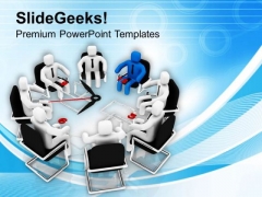 Time Bound Meeting With Leader PowerPoint Templates Ppt Backgrounds For Slides 0713 Time Bound Meeting With Leader PowerPoint Templates Ppt Backgrounds For Slides 0713