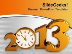 Time Concept With Clock New Year Celebration PowerPoint Templates Ppt Backgrounds For Slides 0113