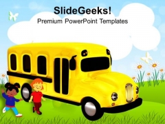 Time To Go School In Bus PowerPoint Templates Ppt Backgrounds For Slides 0313