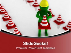 To Divert Traffic Put Safety Triangles PowerPoint Templates Ppt Backgrounds For Slides 0713 To Divert Traffic Put Safety Triangles PowerPoint Templates Ppt Backgrounds For Slides 0713