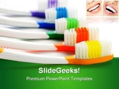 Tooth Brushes Health PowerPoint Background And Template 1210 Tooth Brushes Health PowerPoint Background And Template 1210