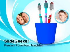 Tooth Brushes In Blue Holder PowerPoint Templates Ppt Backgrounds For Slides 0213 Tooth Brushes In Blue Holder PowerPoint Templates Ppt Backgrounds For Slides 0213